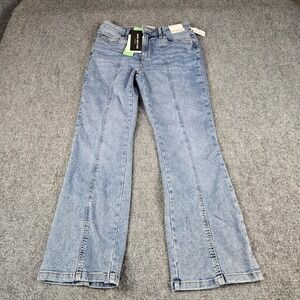 Marc New York High Rise Flare Jeans Medium Wash Front‎ Seam 8P NWT